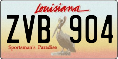 LA license plate ZVB904