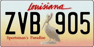 LA license plate ZVB905