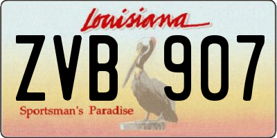 LA license plate ZVB907