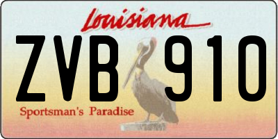 LA license plate ZVB910