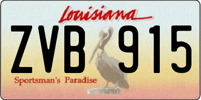 LA license plate ZVB915