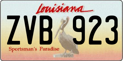 LA license plate ZVB923