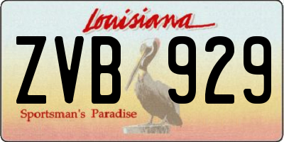LA license plate ZVB929
