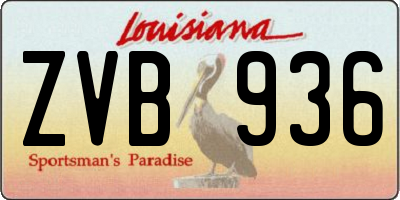 LA license plate ZVB936