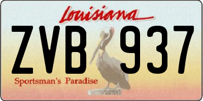 LA license plate ZVB937