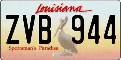 LA license plate ZVB944
