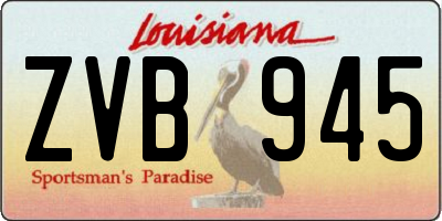 LA license plate ZVB945