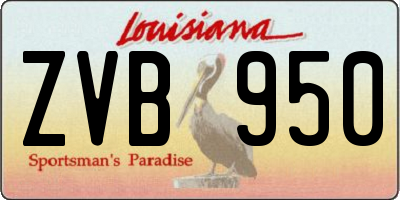 LA license plate ZVB950