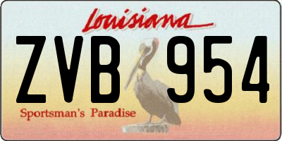 LA license plate ZVB954