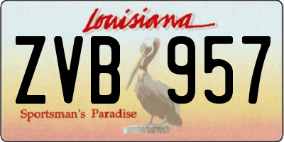 LA license plate ZVB957