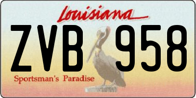 LA license plate ZVB958
