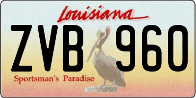 LA license plate ZVB960