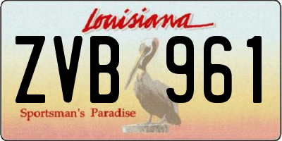 LA license plate ZVB961