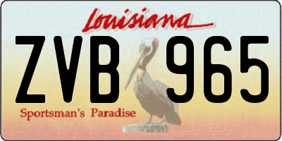 LA license plate ZVB965