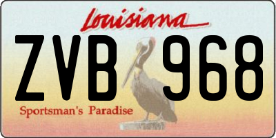 LA license plate ZVB968