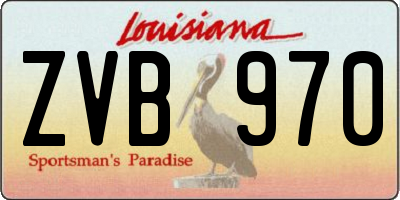 LA license plate ZVB970