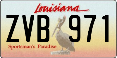 LA license plate ZVB971