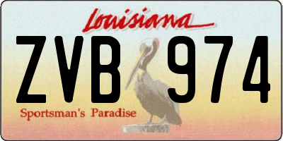 LA license plate ZVB974