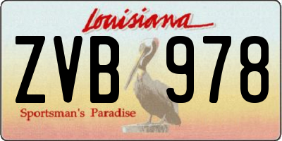 LA license plate ZVB978