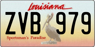 LA license plate ZVB979