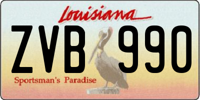 LA license plate ZVB990
