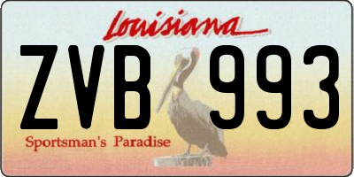 LA license plate ZVB993