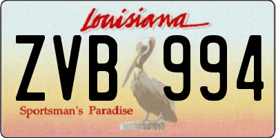 LA license plate ZVB994