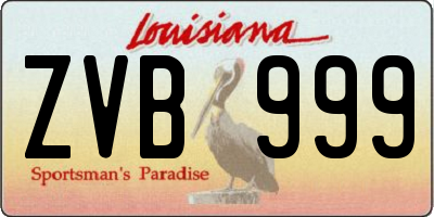 LA license plate ZVB999