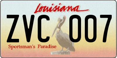 LA license plate ZVC007