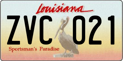 LA license plate ZVC021