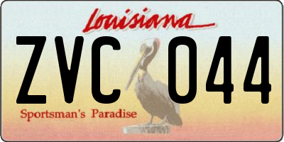 LA license plate ZVC044