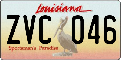 LA license plate ZVC046