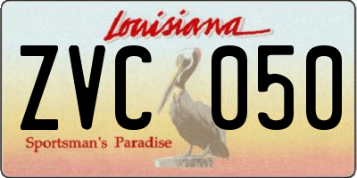 LA license plate ZVC050