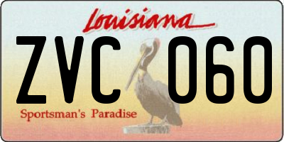 LA license plate ZVC060