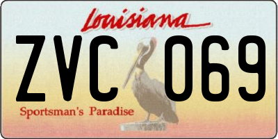 LA license plate ZVC069
