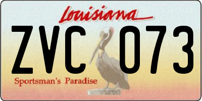 LA license plate ZVC073