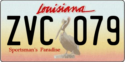 LA license plate ZVC079