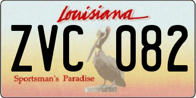 LA license plate ZVC082