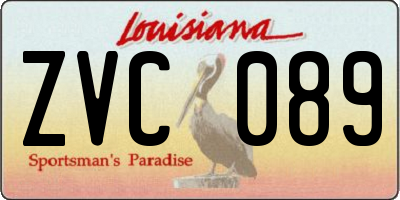 LA license plate ZVC089