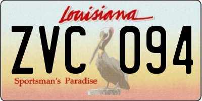 LA license plate ZVC094