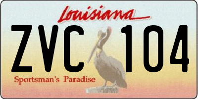 LA license plate ZVC104