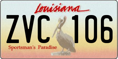 LA license plate ZVC106