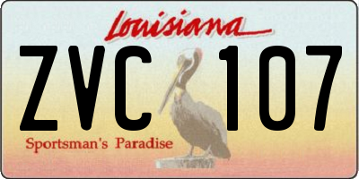 LA license plate ZVC107