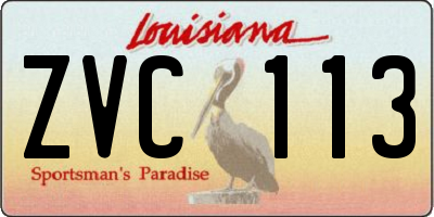 LA license plate ZVC113