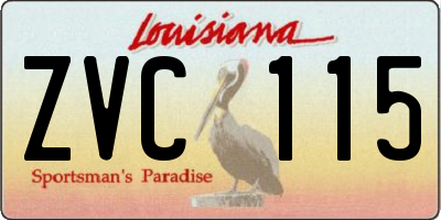 LA license plate ZVC115