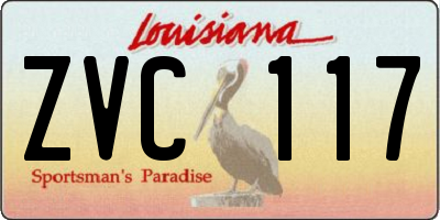 LA license plate ZVC117