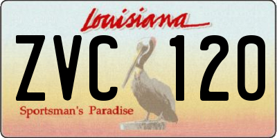 LA license plate ZVC120