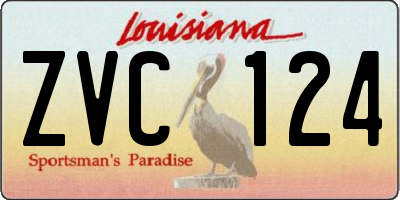 LA license plate ZVC124