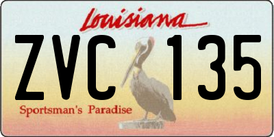 LA license plate ZVC135