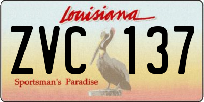 LA license plate ZVC137